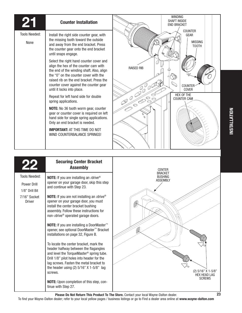 Wayne-Dalton TORQUEMASTER 5120 User Manual | Page 23 / 38