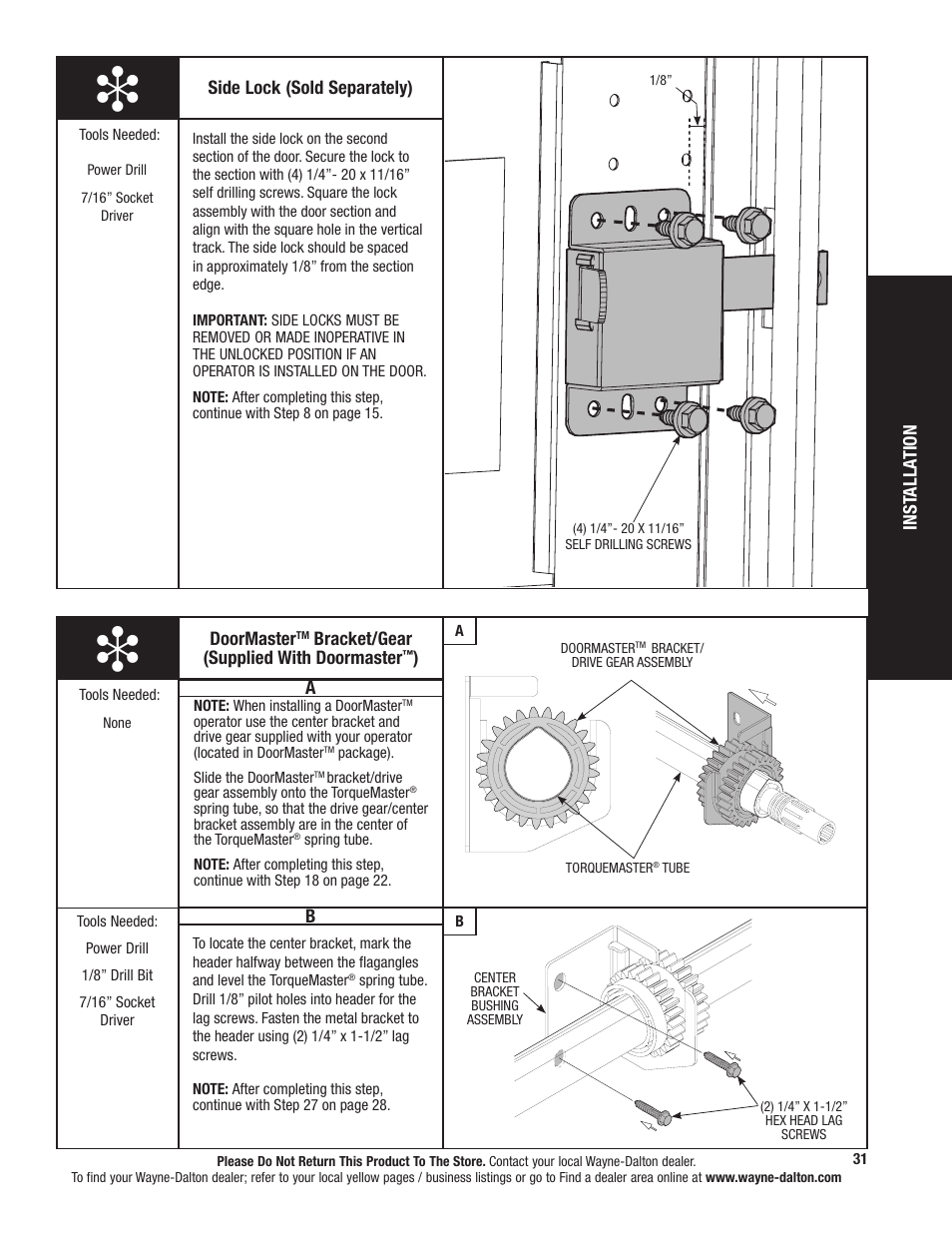 Wayne-Dalton TORQUEMASTER 5120 User Manual | Page 31 / 38