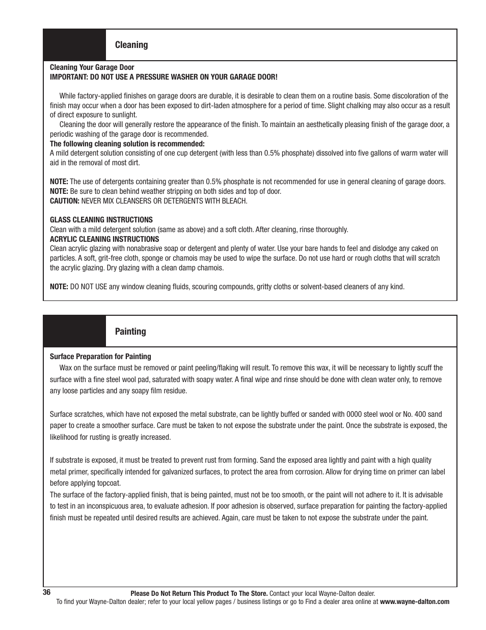 Wayne-Dalton TORQUEMASTER 5120 User Manual | Page 36 / 38