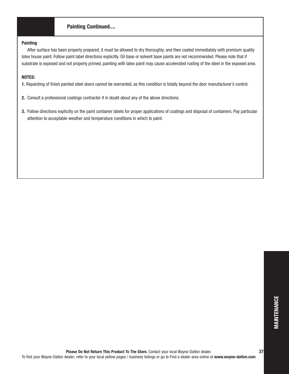 Wayne-Dalton TORQUEMASTER 5120 User Manual | Page 37 / 38