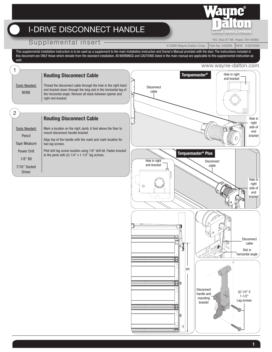 Wayne-Dalton 342295 User Manual | 2 pages