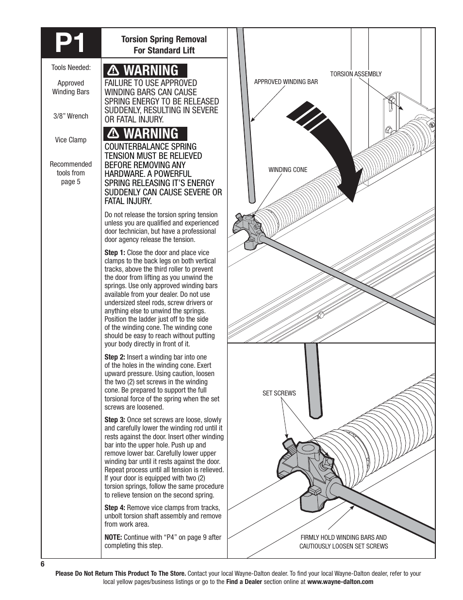 Warning | Wayne-Dalton 9100 User Manual | Page 6 / 80