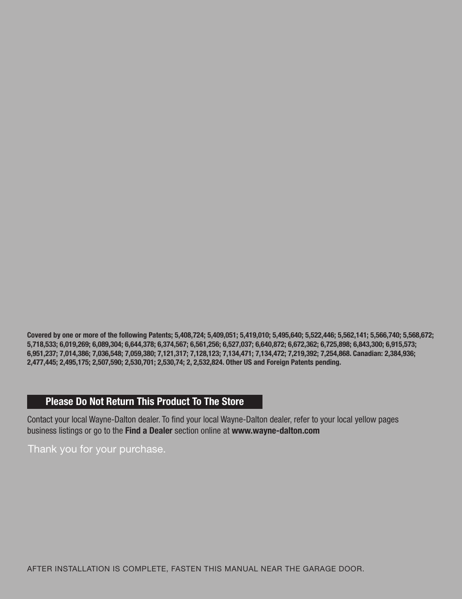 Wayne-Dalton TORQUE MASTER PLUS 9400 User Manual | Page 10 / 10