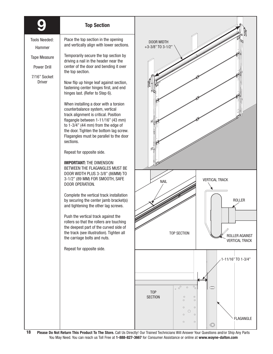 Wayne-Dalton TORSION SPRING 9800 User Manual | Page 18 / 32