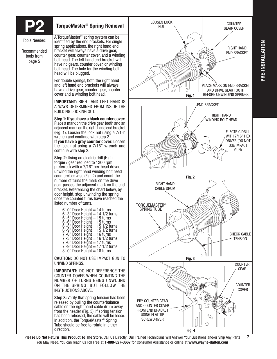Wayne-Dalton TORSION SPRING 9800 User Manual | Page 7 / 32
