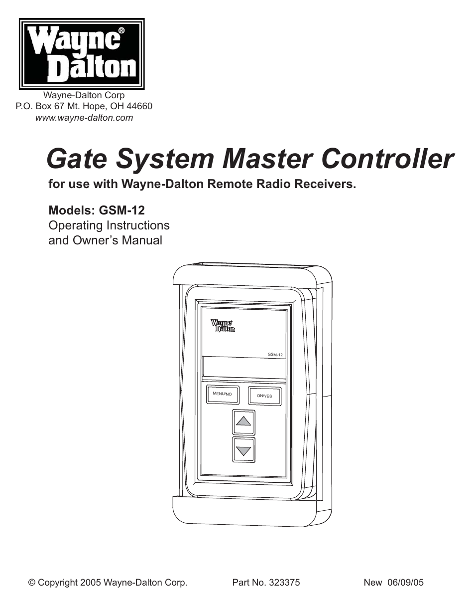 Wayne-Dalton GSM-12 User Manual | 15 pages