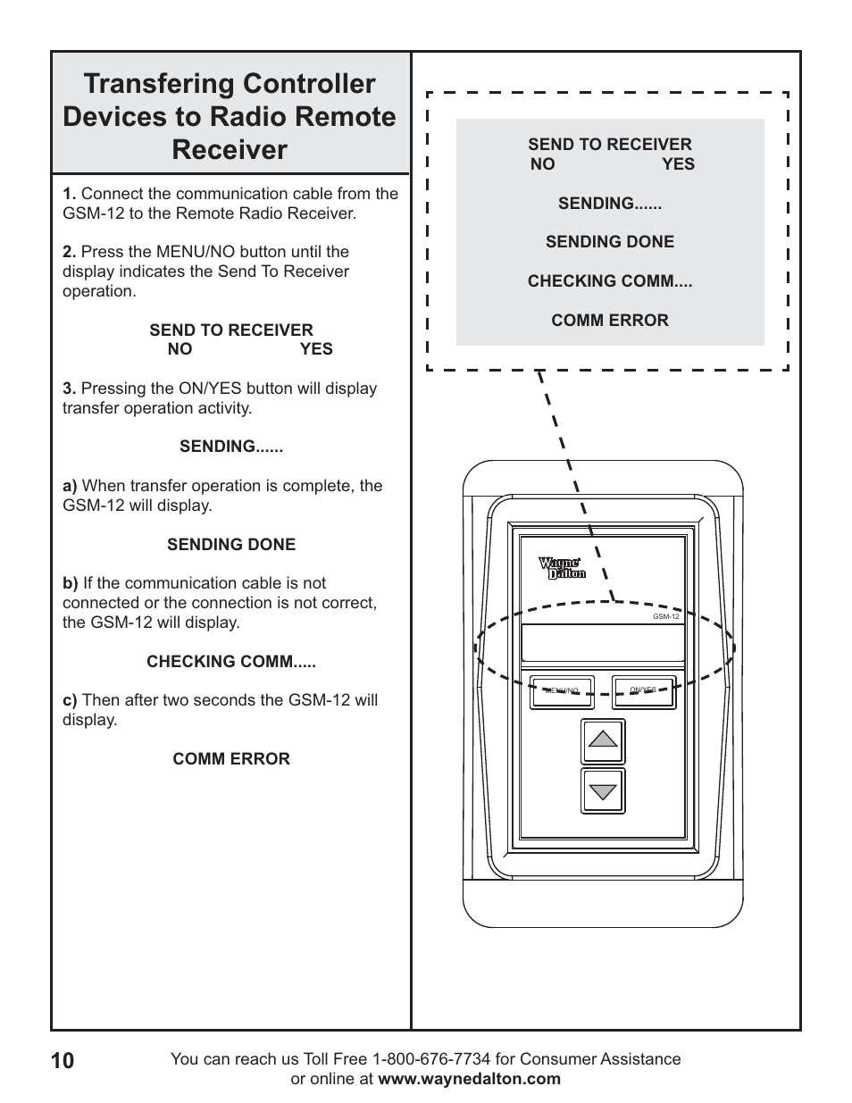 Wayne-Dalton GSM-12 User Manual | Page 10 / 15