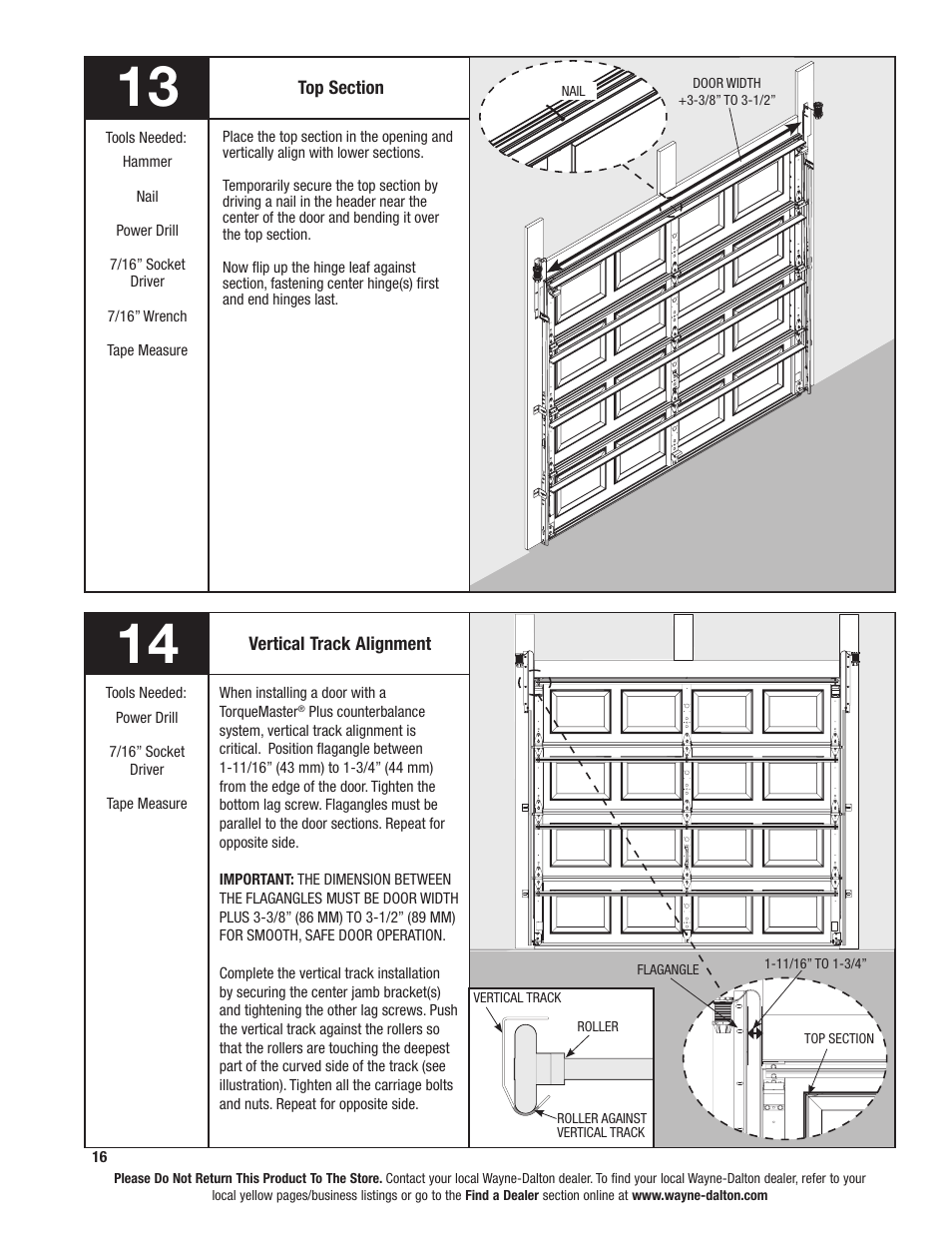 Wayne-Dalton TORQUEMASTER 46 User Manual | Page 16 / 36