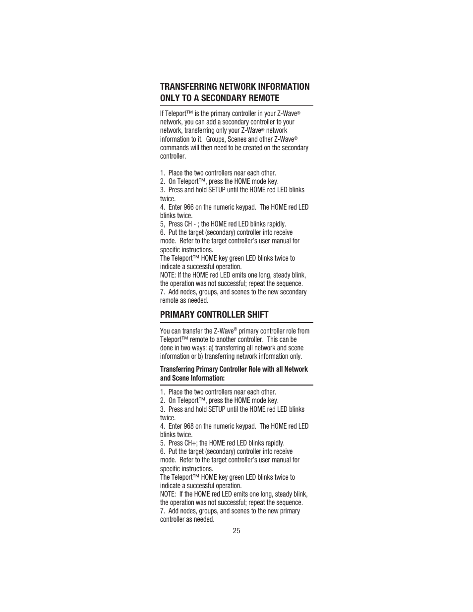 Wayne-Dalton TELEPORT WDHC-20 User Manual | Page 25 / 70