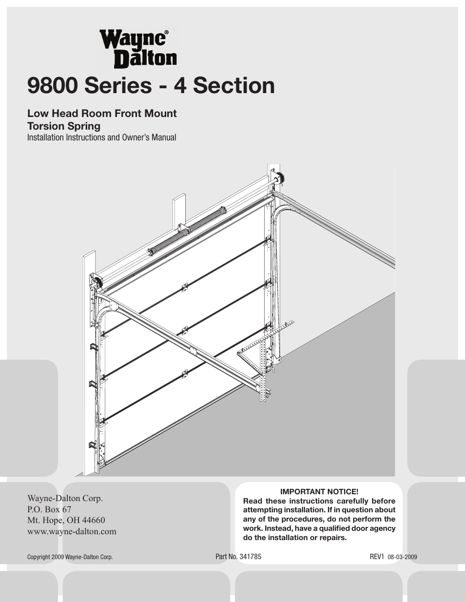 Wayne-Dalton 341785 User Manual | 34 pages