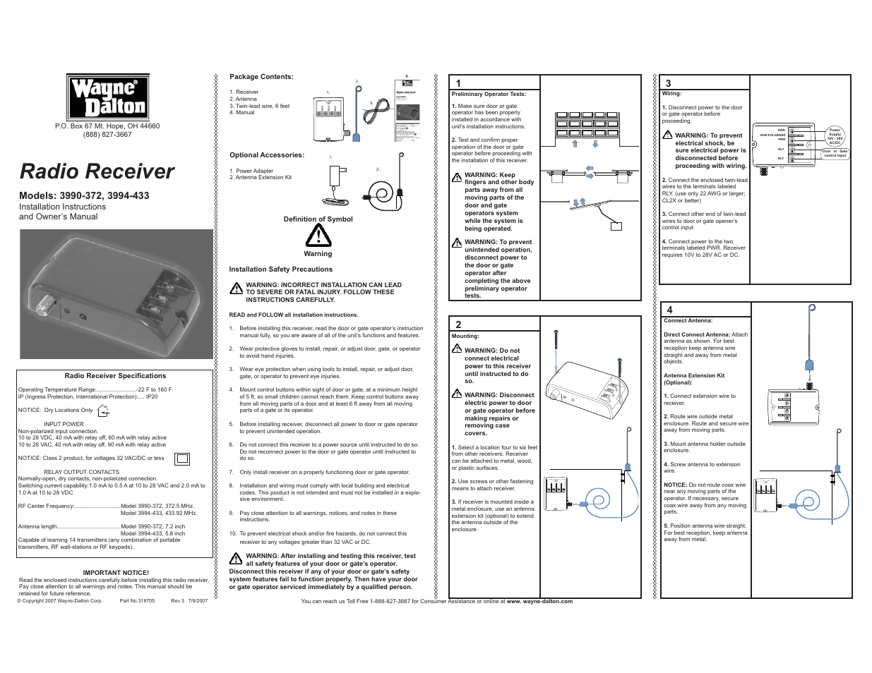 Wayne-Dalton 3994-433 User Manual | 2 pages