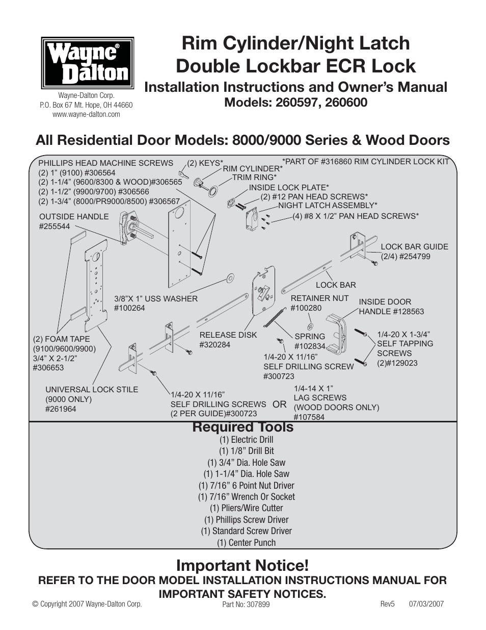 Wayne-Dalton 260597 User Manual | 4 pages