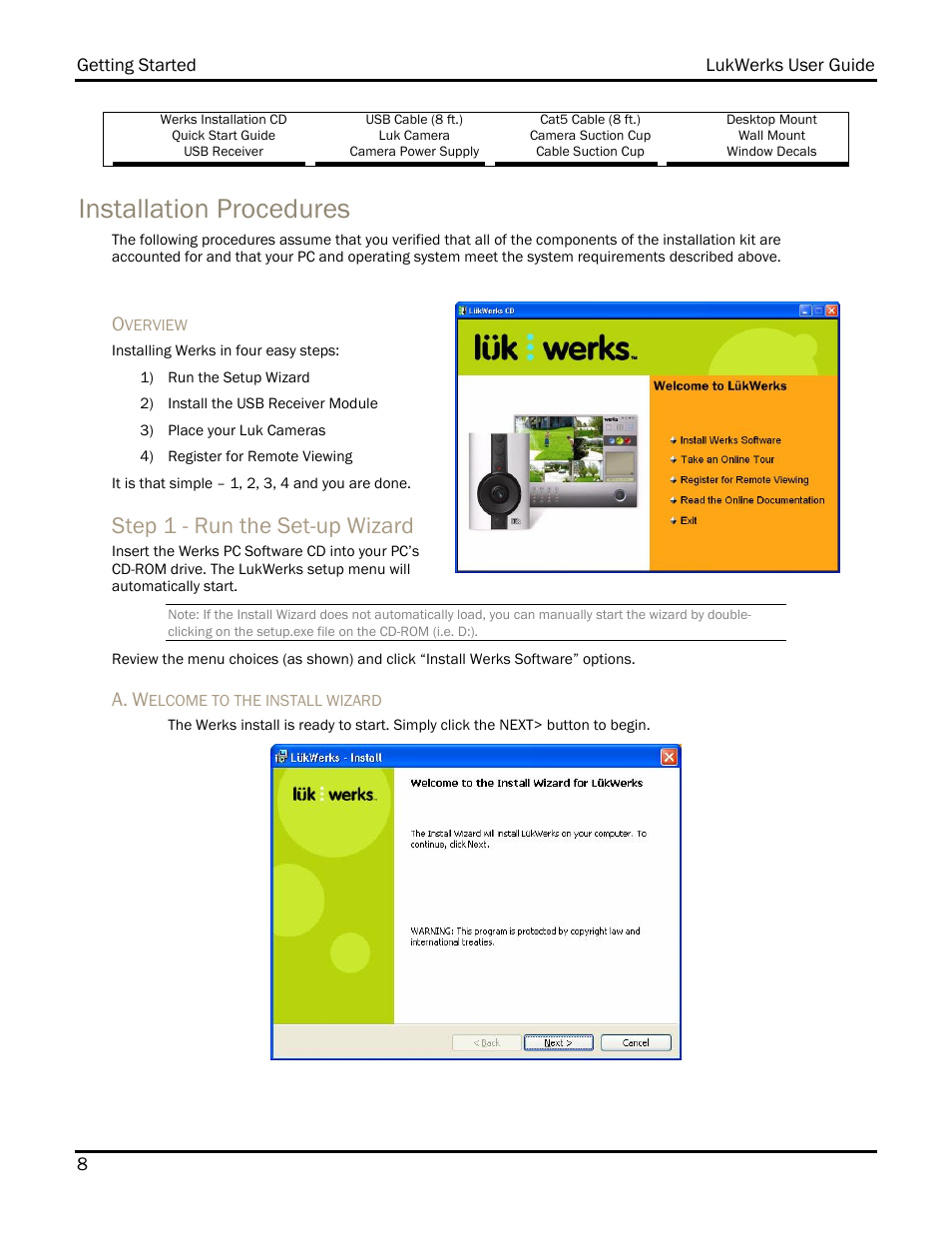 Installation procedures, Step 1 - run the set-up wizard | WiLife DVS-110I User Manual | Page 16 / 94