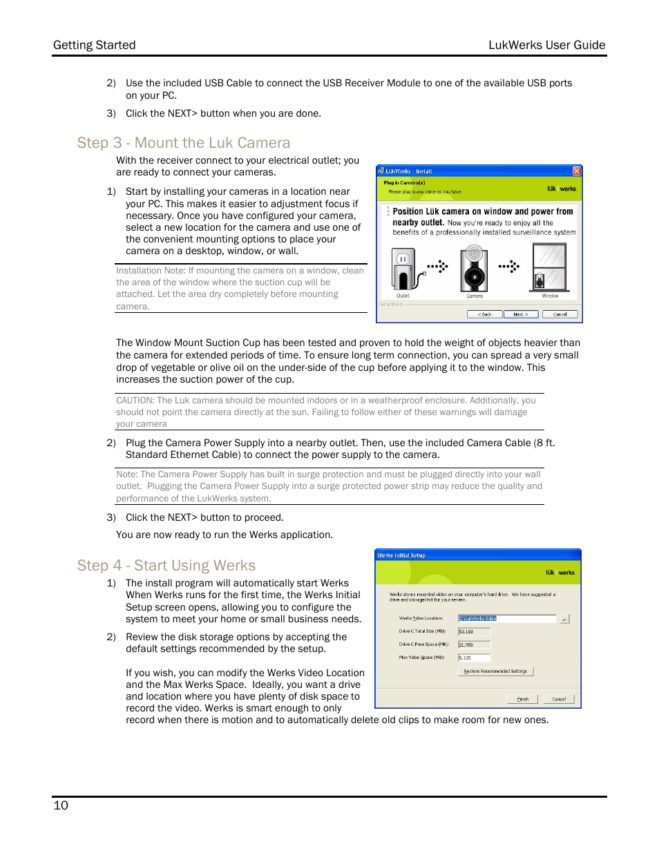 Step 3 - mount the luk camera, Step 4 - start using werks | WiLife DVS-110I User Manual | Page 18 / 94