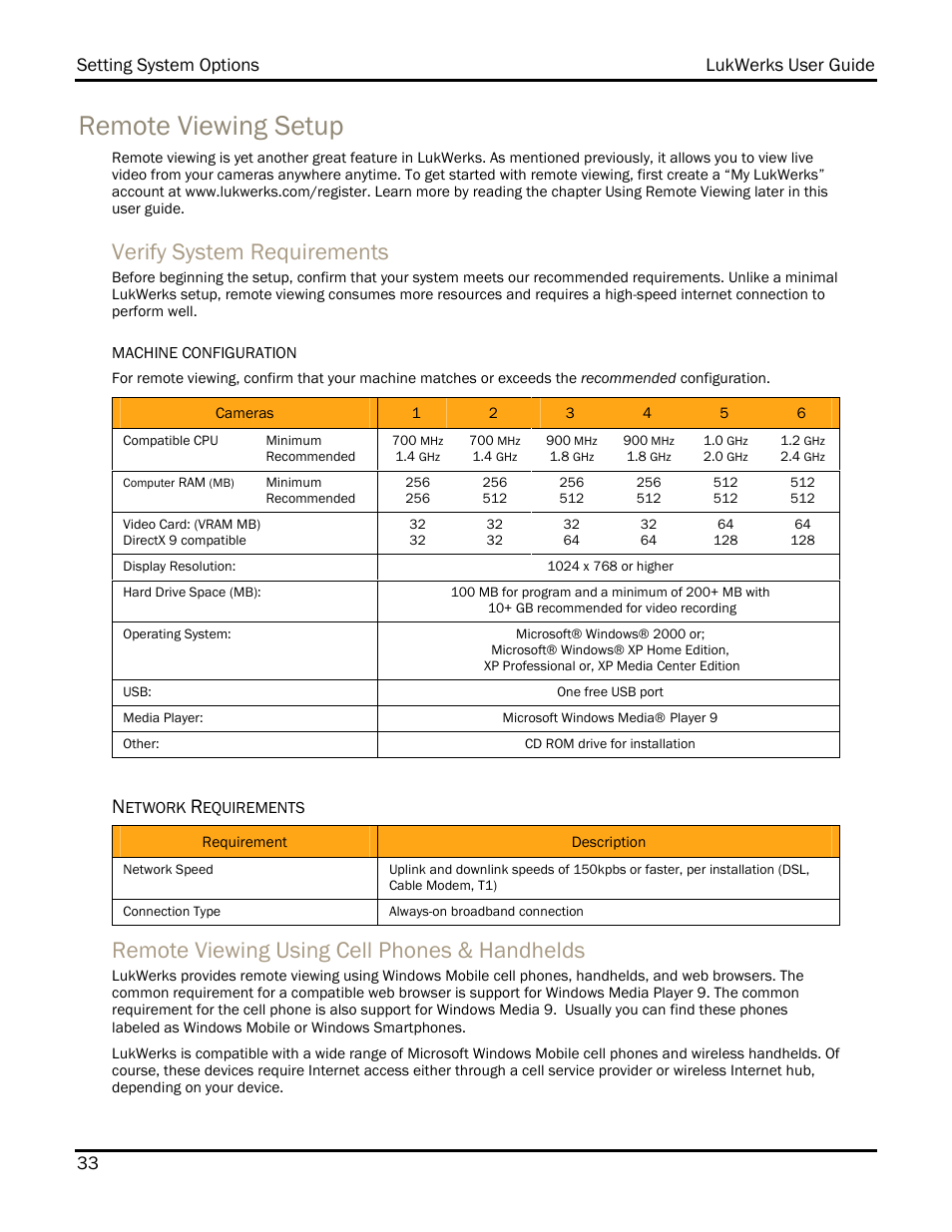 Remote viewing setup, Verify system requirements, Remote viewing using cell phones & handhelds | WiLife DVS-110I User Manual | Page 41 / 94