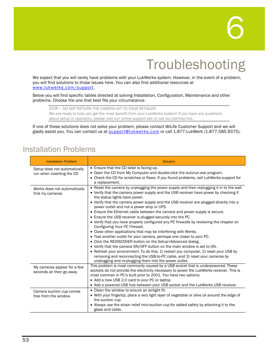 Troubleshooting, Installation problems, Roubleshooting | WiLife DVS-110I User Manual | Page 61 / 94