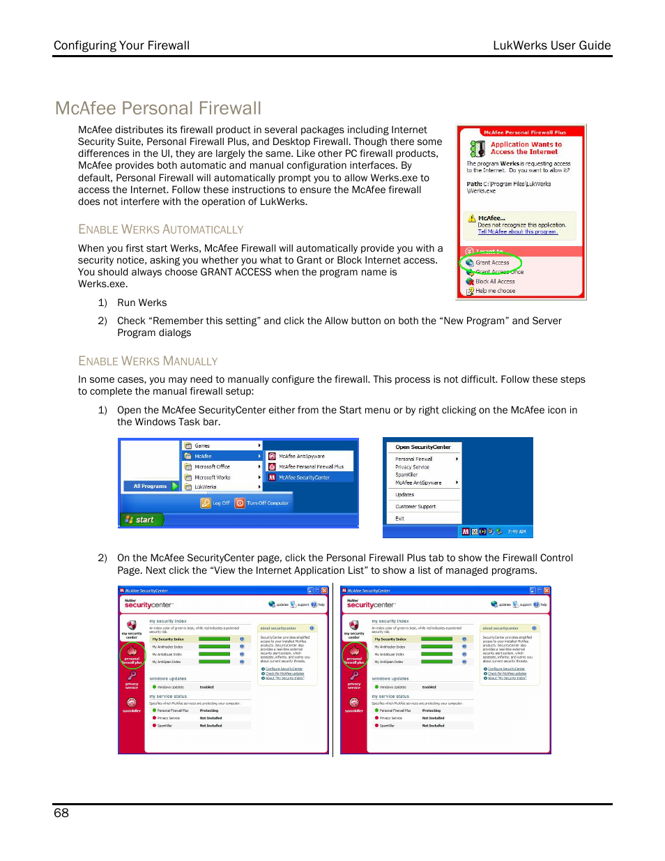 Mcafee personal firewall | WiLife DVS-110I User Manual | Page 76 / 94