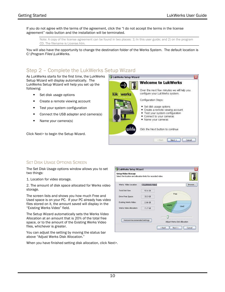 Step 2 – complete the lukwerks setup wizard | WiLife V 1.5 User Manual | Page 16 / 102