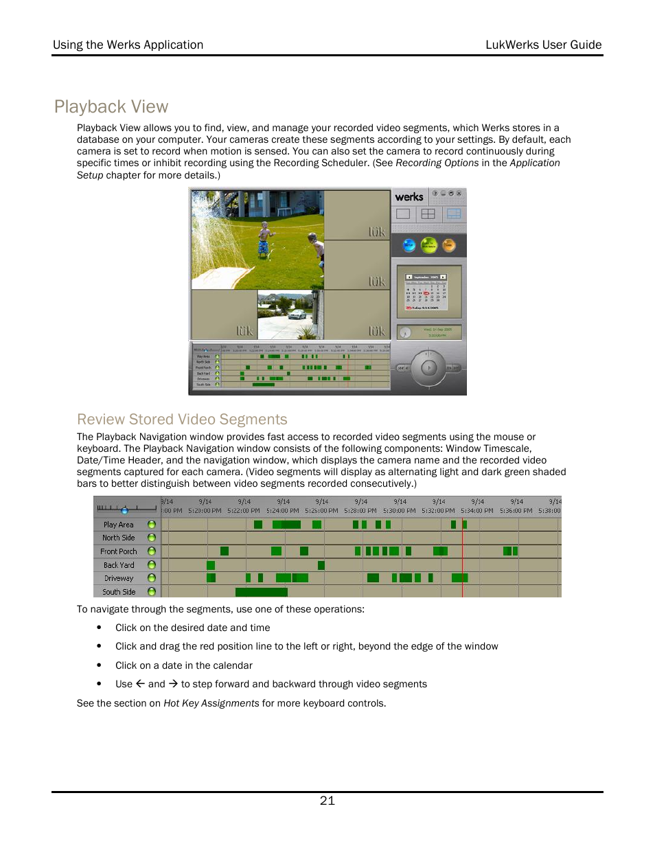 Playback view, Review stored video segments | WiLife V 1.5 User Manual | Page 27 / 102