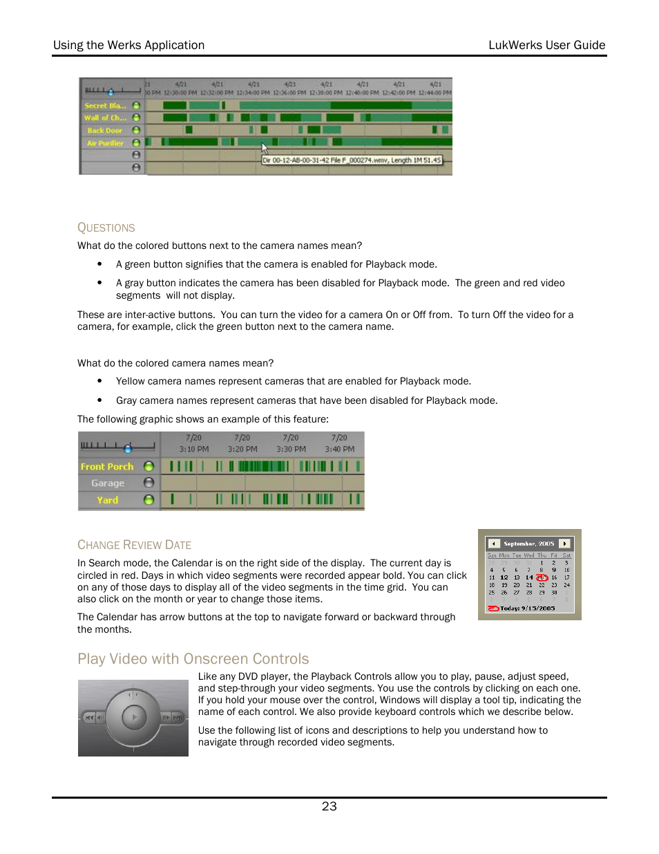 Play video with onscreen controls | WiLife V 1.5 User Manual | Page 29 / 102