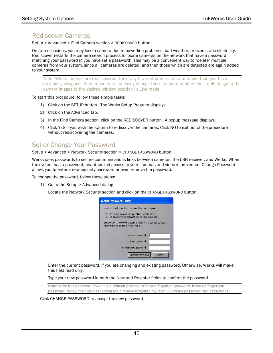 Rediscover cameras, Set or change your password | WiLife V 1.5 User Manual | Page 51 / 102