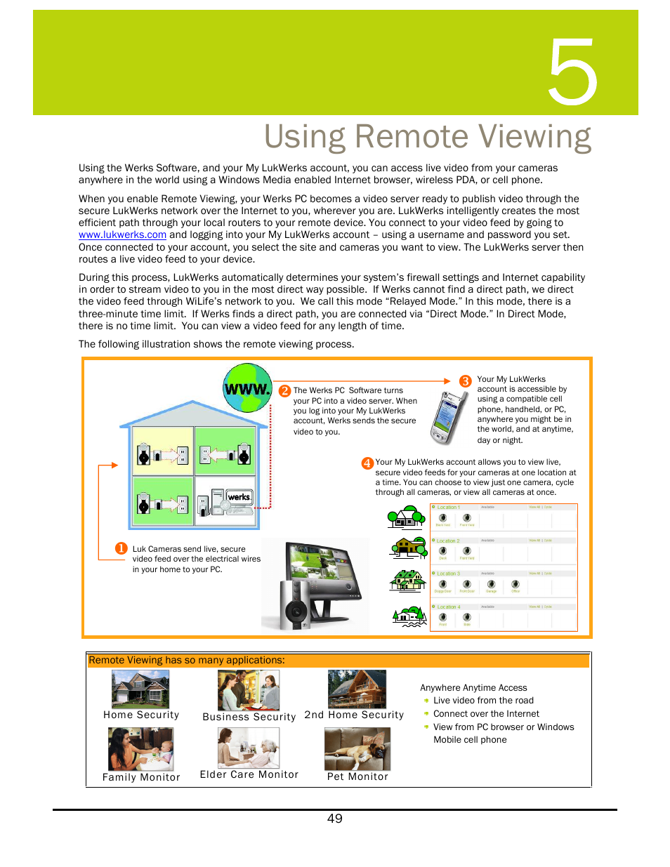 Using remote viewing, Sing, Emote | Iewing | WiLife V 1.5 User Manual | Page 55 / 102