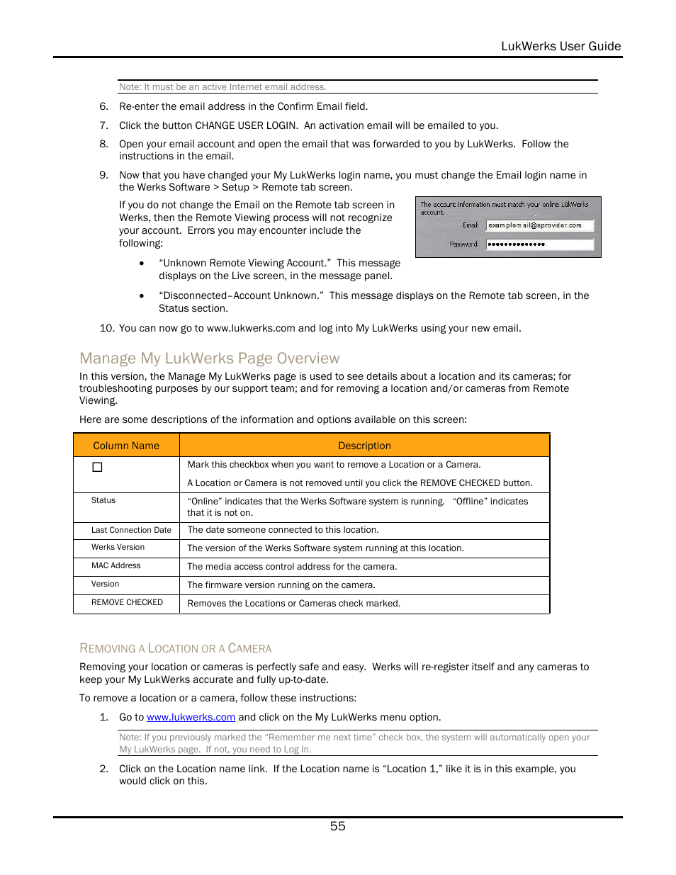 Manage my lukwerks page overview | WiLife V 1.5 User Manual | Page 61 / 102