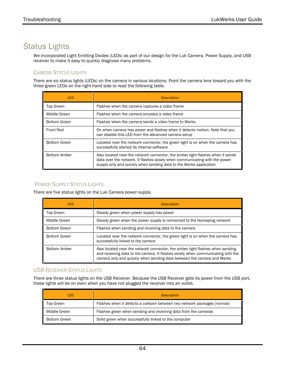 Status lights | WiLife V 1.5 User Manual | Page 70 / 102