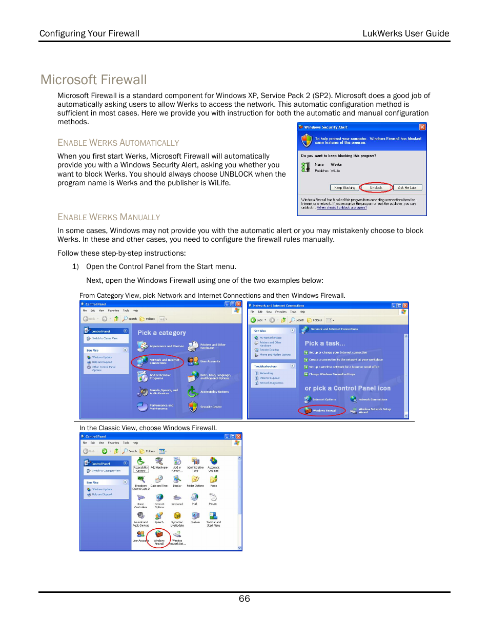 Microsoft firewall | WiLife V 1.5 User Manual | Page 72 / 102