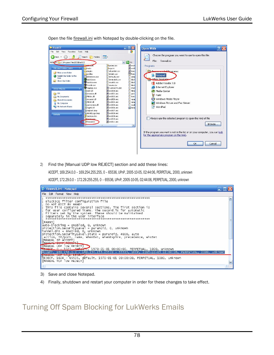 Turning off spam blocking for lukwerks emails | WiLife V 1.5 User Manual | Page 84 / 102