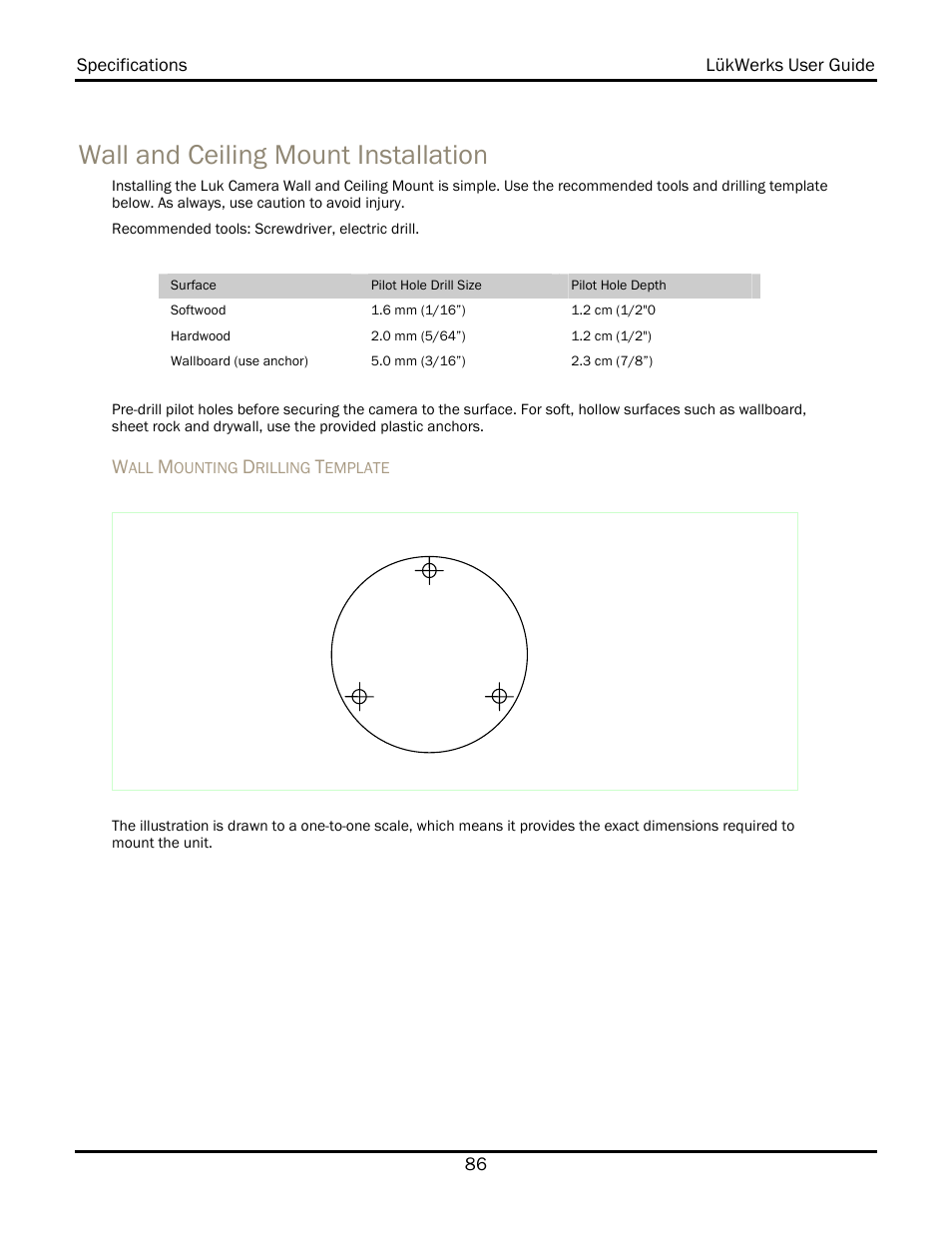 Wall and ceiling mount installation | WiLife V 1.5 User Manual | Page 92 / 102