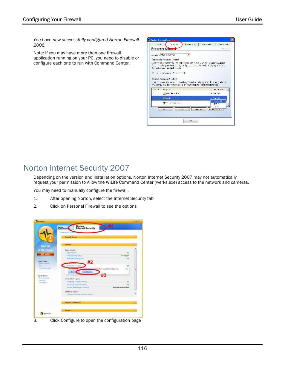 Norton internet security 2007 | WiLife V2.1 User Manual | Page 129 / 165