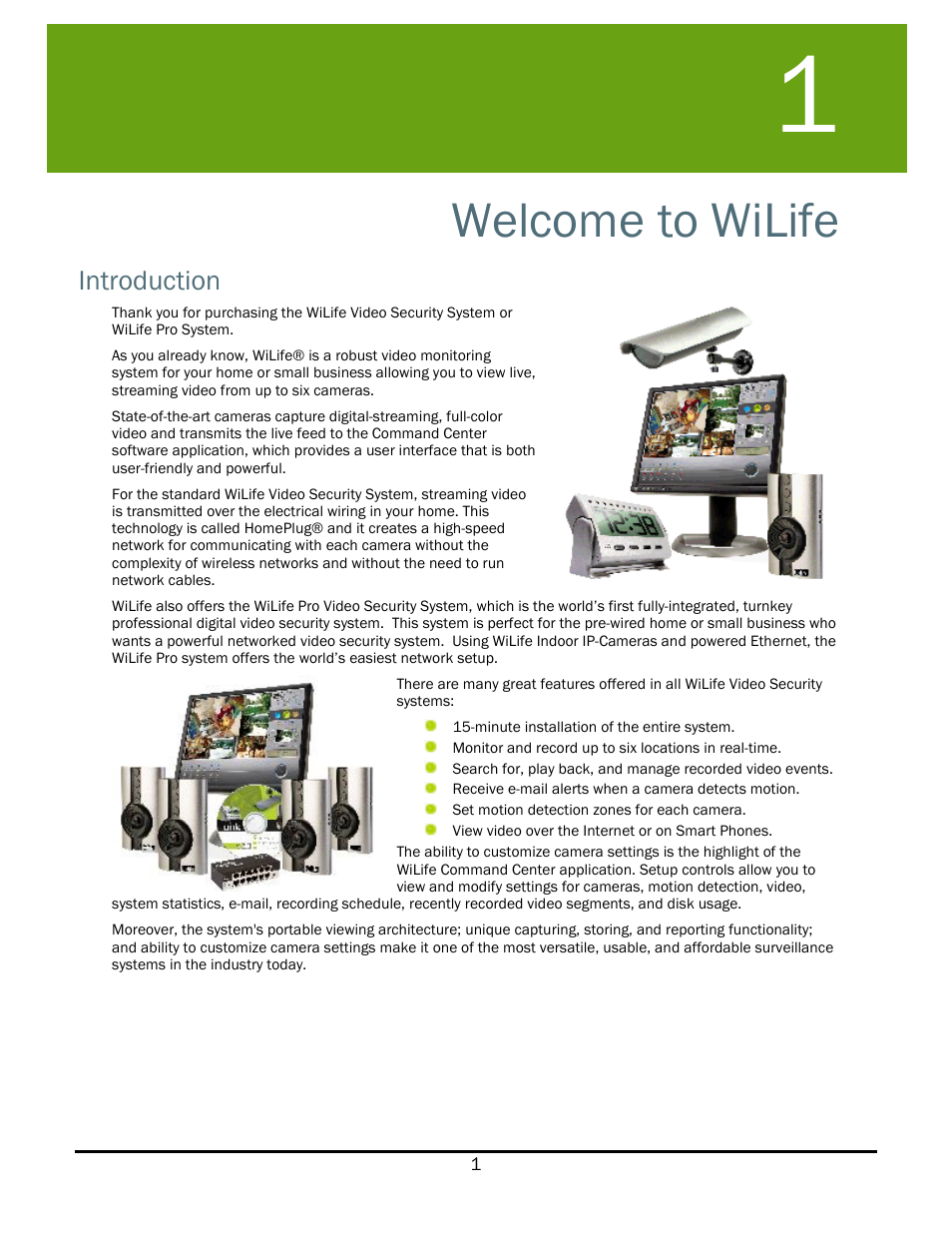 Welcome to wilife, Introduction, Elcome to | WiLife V2.1 User Manual | Page 8 / 165