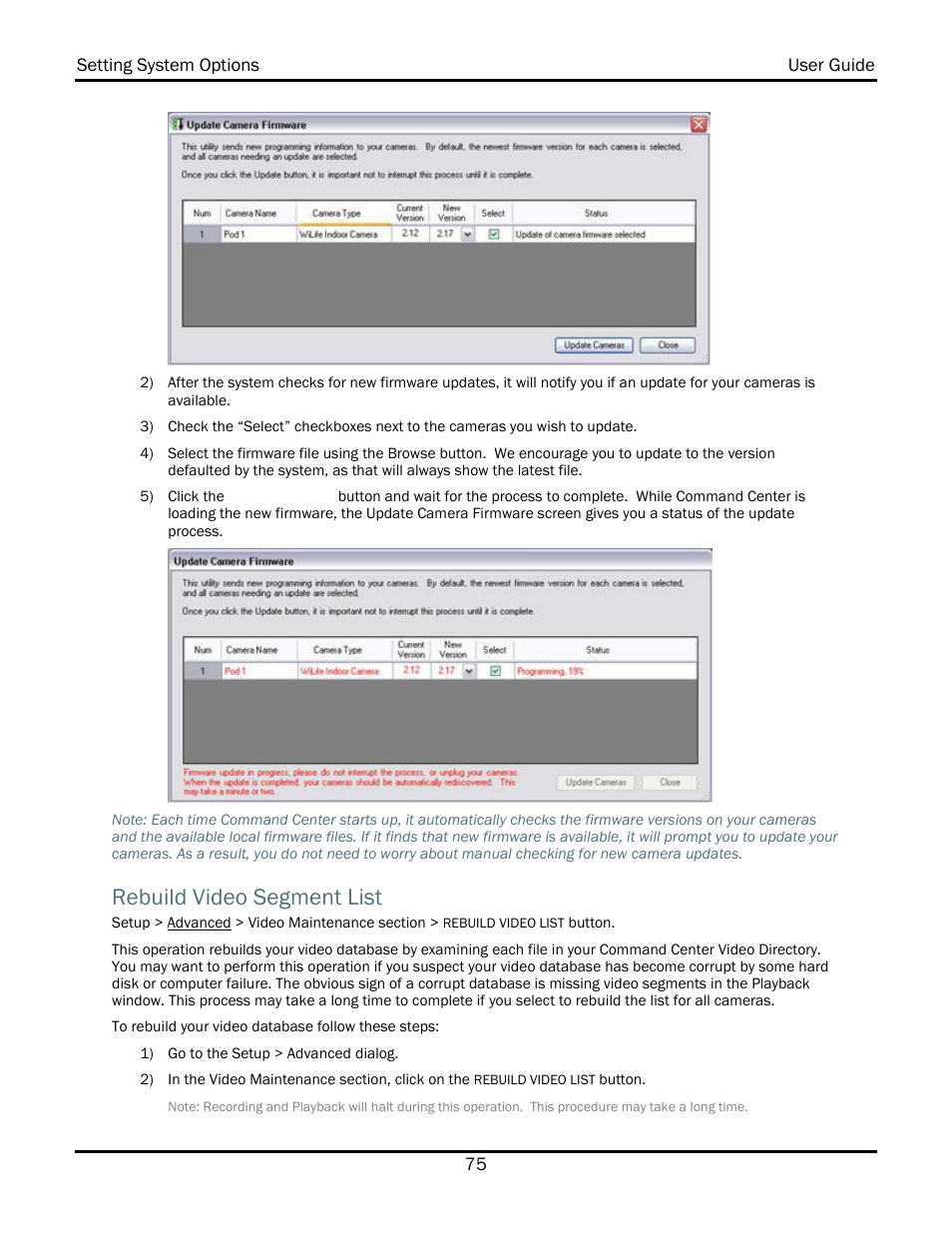 Rebuild video segment list | WiLife V2.1 User Manual | Page 88 / 165