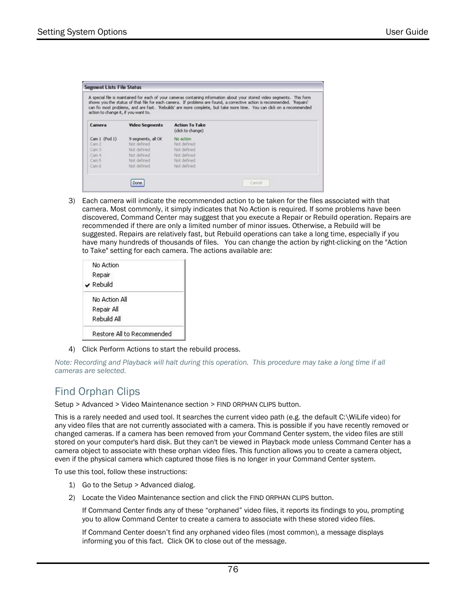 Find orphan clips | WiLife V2.1 User Manual | Page 89 / 165