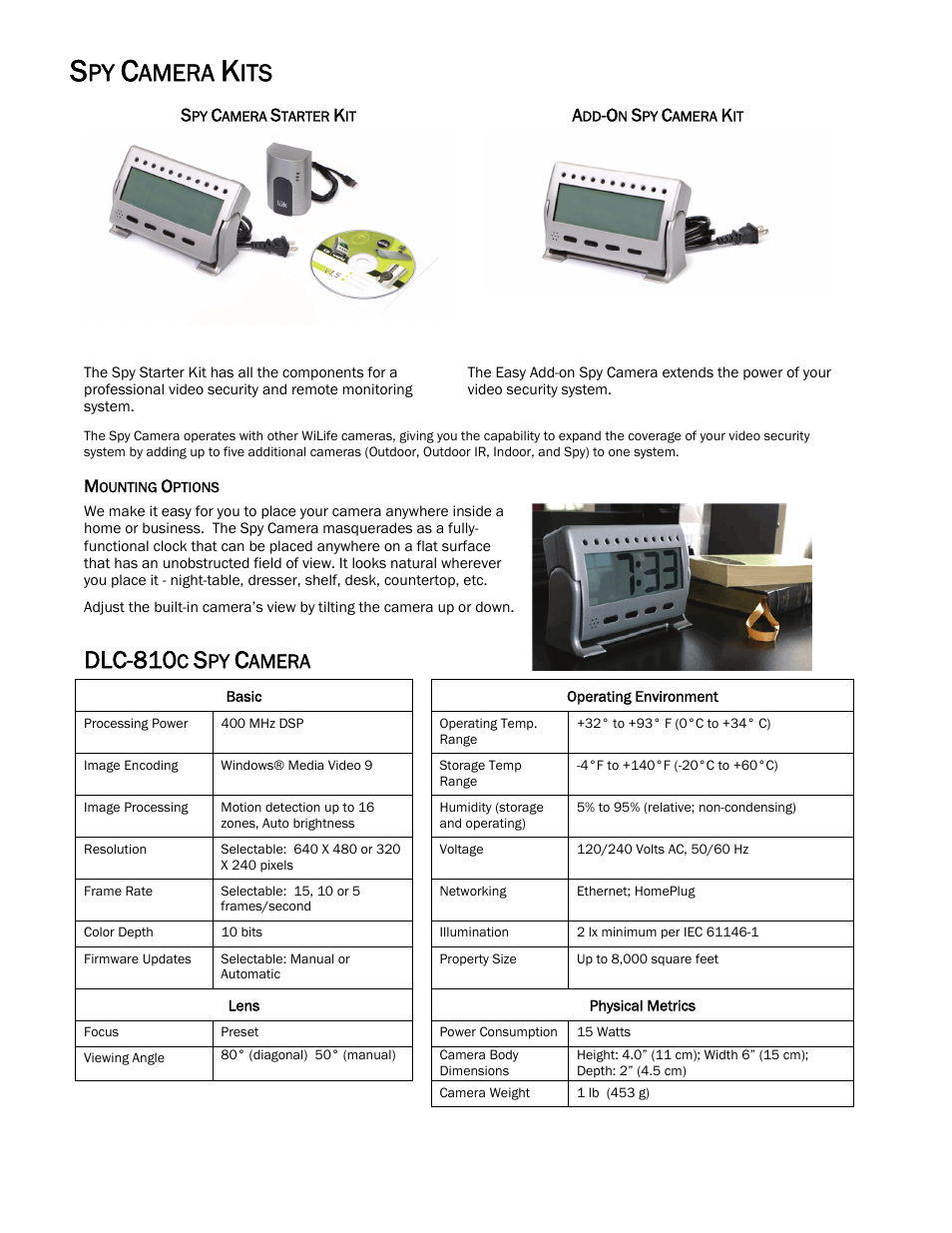 Amera, Dlc-810 | WiLife Spy Camera User Manual | Page 2 / 2