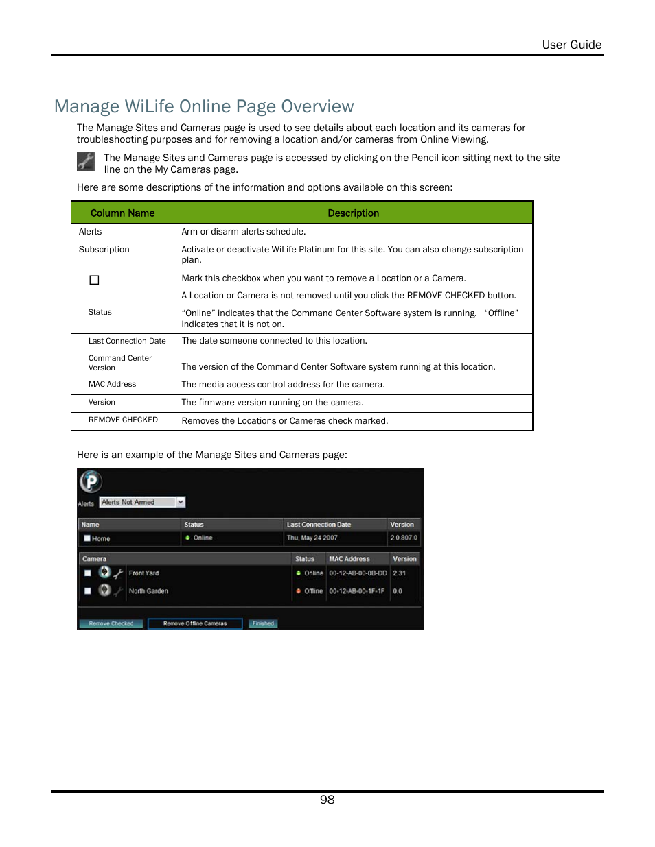 Manage wilife online page overview | WiLife V2.5 User Manual | Page 112 / 166