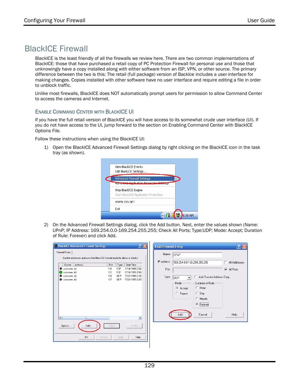 Blackice firewall | WiLife V2.5 User Manual | Page 143 / 166