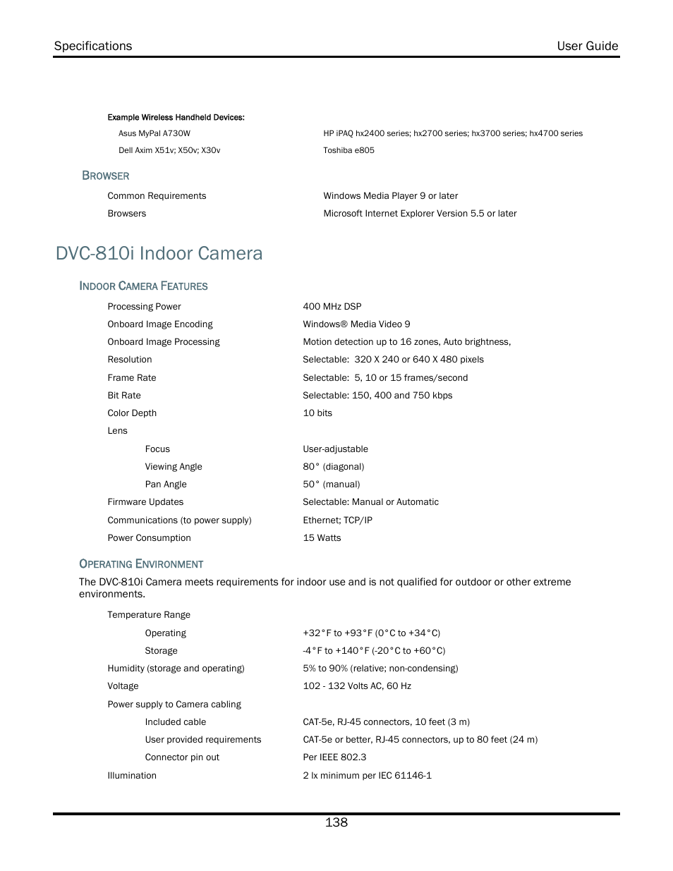 Dvc-810i indoor camera | WiLife V2.5 User Manual | Page 152 / 166