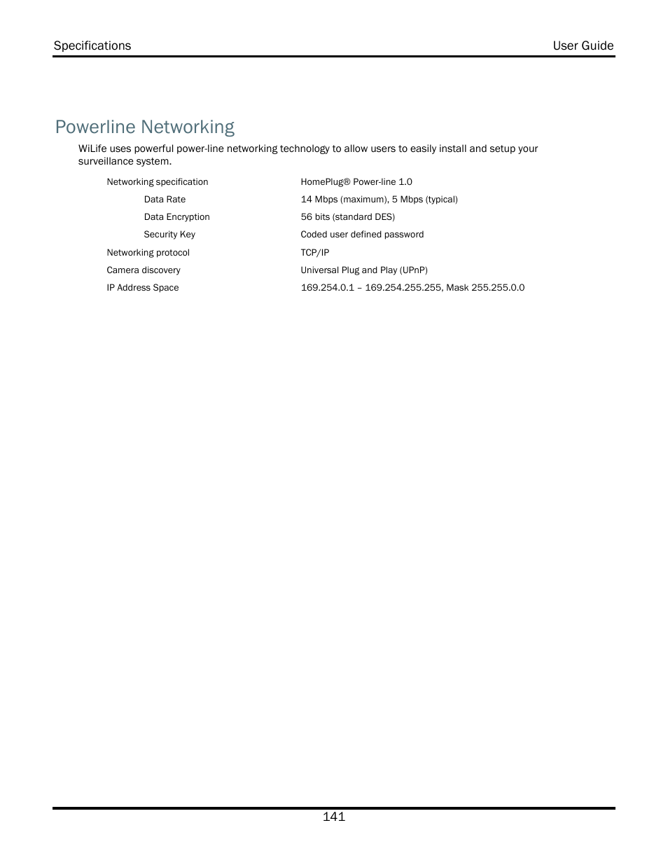 Powerline networking | WiLife V2.5 User Manual | Page 155 / 166