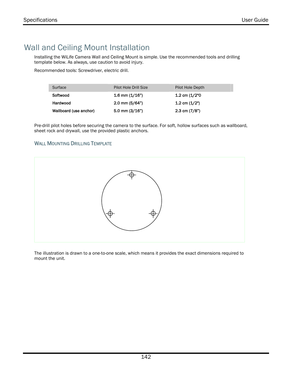 Wall and ceiling mount installation | WiLife V2.5 User Manual | Page 156 / 166