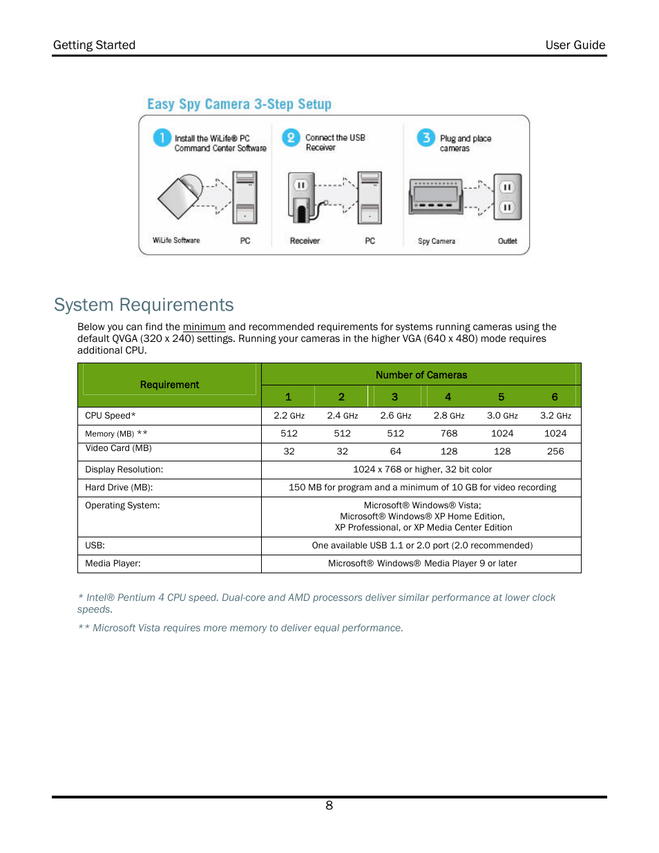 System requirements | WiLife V2.5 User Manual | Page 22 / 166