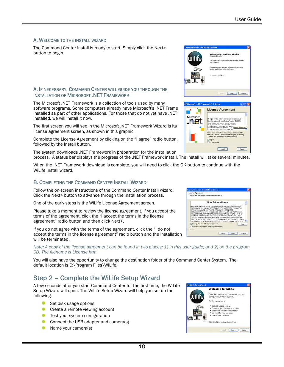 Step 2 – complete the wilife setup wizard | WiLife V2.5 User Manual | Page 24 / 166