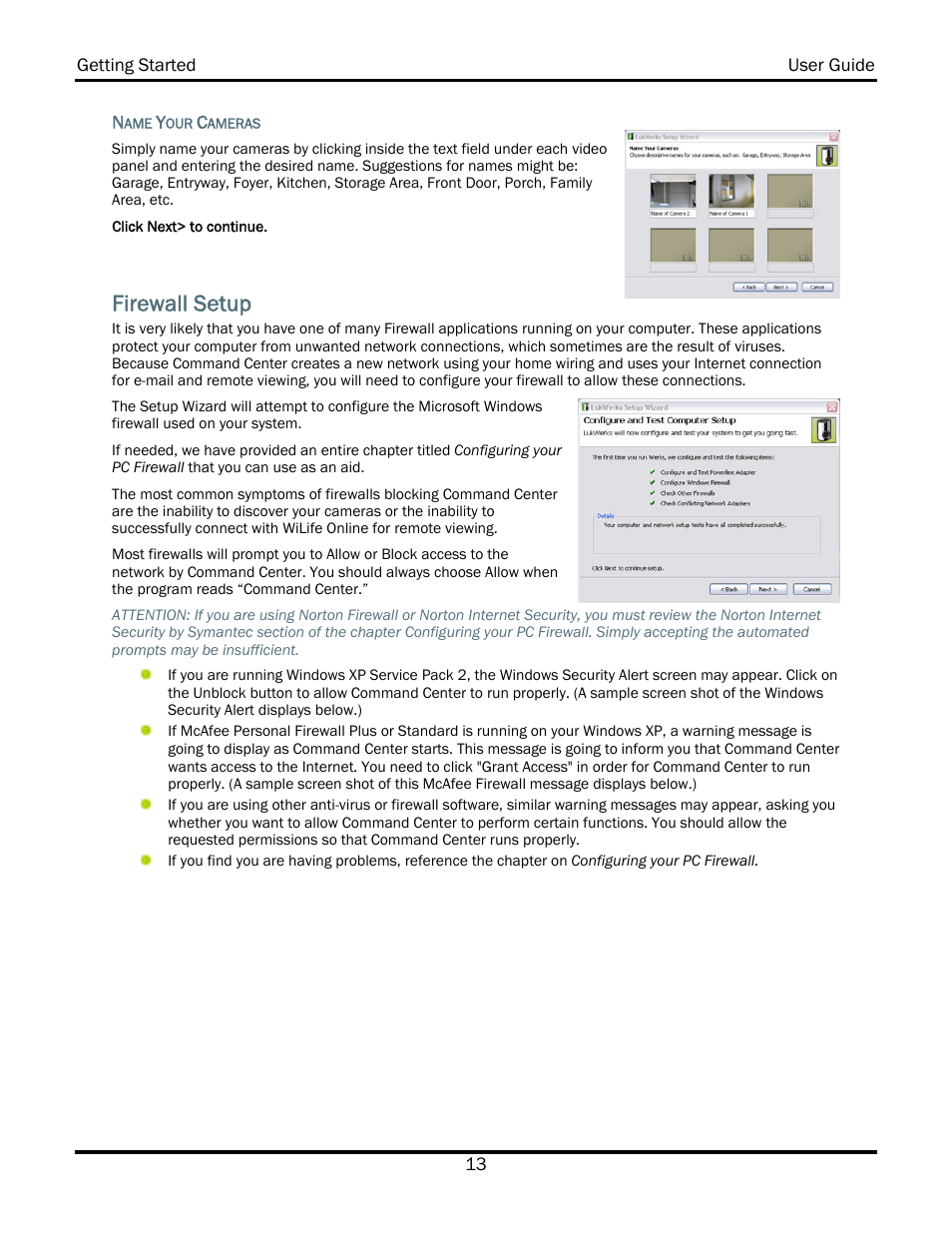 Firewall setup | WiLife V2.5 User Manual | Page 27 / 166