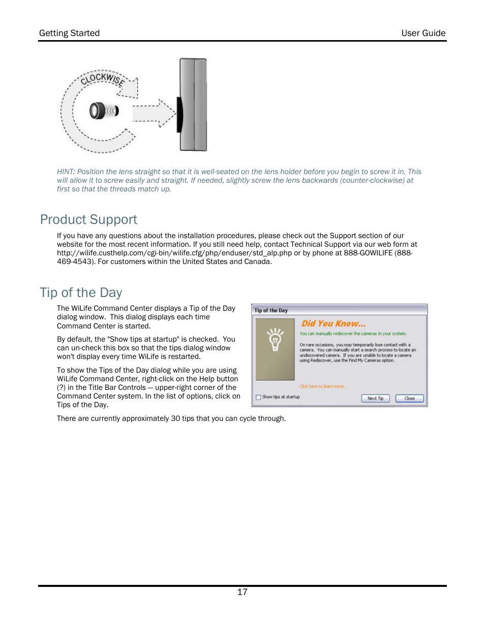 Product support, Tip of the day | WiLife V2.5 User Manual | Page 31 / 166
