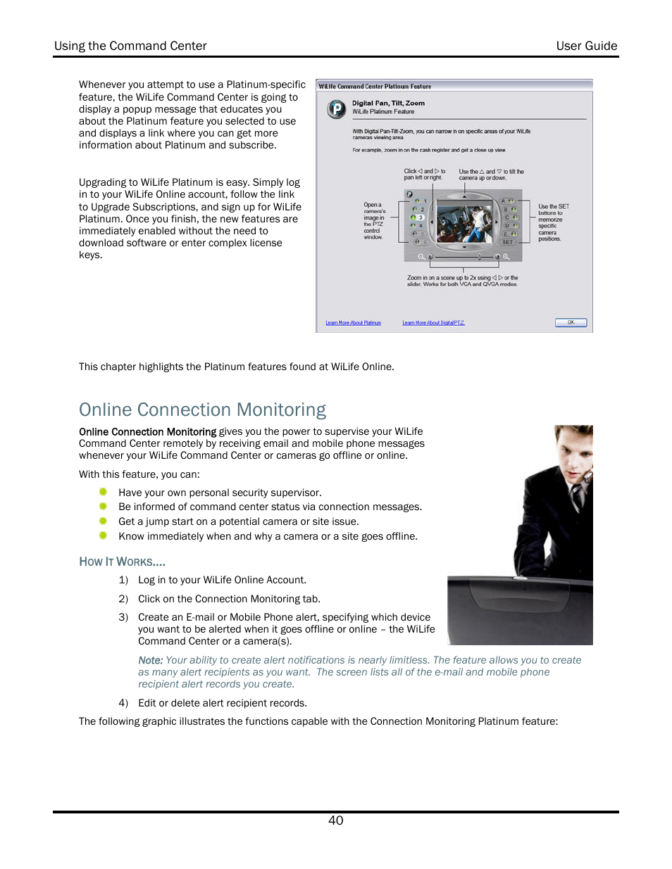 Online connection monitoring | WiLife V2.5 User Manual | Page 54 / 166