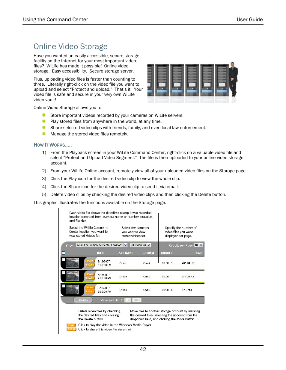Online video storage | WiLife V2.5 User Manual | Page 56 / 166