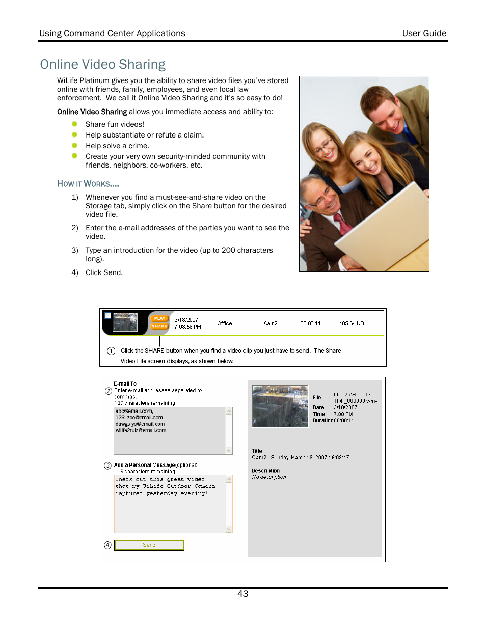 Online video sharing | WiLife V2.5 User Manual | Page 57 / 166