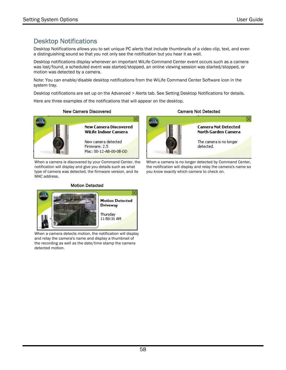 Desktop notifications | WiLife V2.5 User Manual | Page 72 / 166