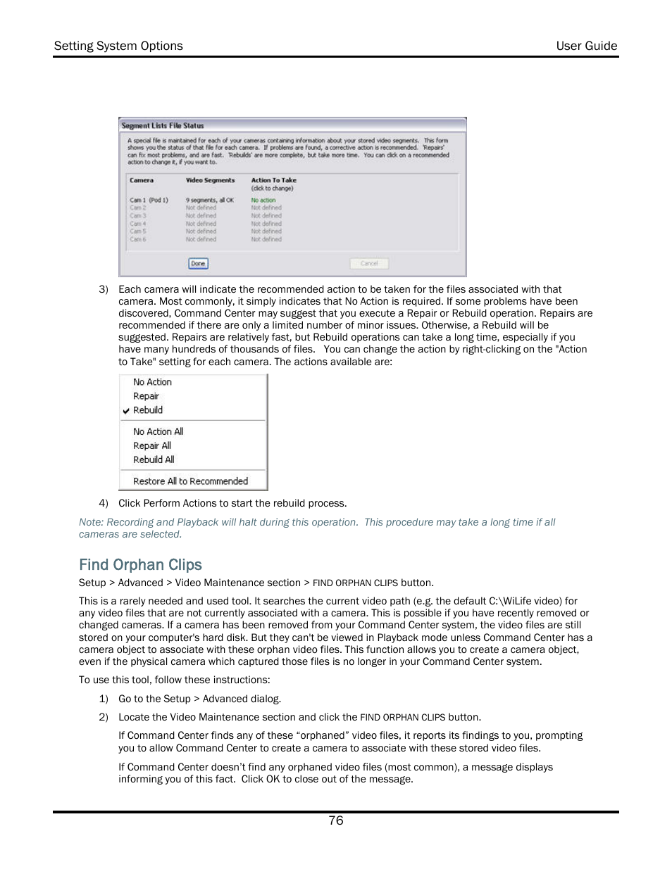 Find orphan clips | WiLife V2.5 User Manual | Page 90 / 166